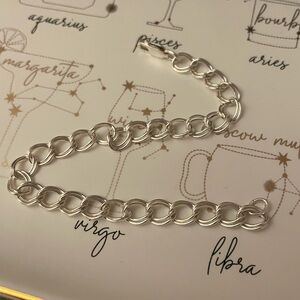 NEW VTG Sterling Silver Wide Snail Chain Double Oval Fancy Link Charm Bracelet